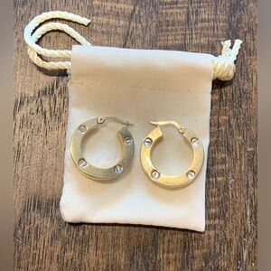10 KT Gold Cartier Style Hooped Earrings